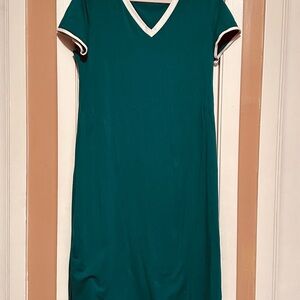 Calvin Klein Teal and White V-Neck Top